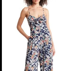 Melrose and Market Navy Blue Floral Romper-Small